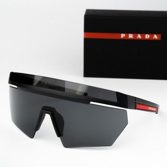 NEW Prada Linea Rossa PS01YS 1BO06F Matte Black Grey Unisex Sunglasses - Picture 2 of 13